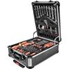 Mannesmann Brüder Mannesmann M29098 - Trolley degli attrezzi, 969 pezzi, con set di chiavi a bussola, pinze, cacciaviti, pistola per colla a caldo, martello, livella e punte