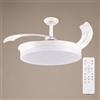 M mimotec -Ventilatore da Soffitto White Guadix Retrattile con Luce LED CCT 36W Ø107 cm, Motore DC Silenzioso 30W, Telecomando, 6 Velocità, Pale Pieghevoli, Timer e Funzione Estate/Inverno