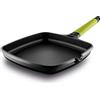 Fundix Castey F3-IP22 - Padella per induzione con manico rimovibile, 22 x 22 cm, in alluminio pressofuso, colore: Verde