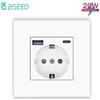 BSEED presa a parete singola USB Type-C presa per porta di ricarica rapida per telefono 20W spine Triple Power pannello in plastica quattro prese del telaio