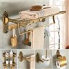 WJNMONE Set di accessori per il bagno antico Portasciugamani a parete Portaspazzole per WC Portasciugacapelli Portasapone Doccia Accessori per rack ad angolo