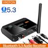 VIKEFON Ricevitore audio Bluetooth 5.3 Supporto USB U-Disk Play Adattatore wireless R/L 2 RCA/3.5MM AUX/Connettore in fibra ottica per altoparlante kit auto