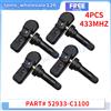 GANGLE Sensore di Pressione Pneumatici Auto 433MHZ TPMS 52933-C1100, 4 Pezzi per Hyundai Creta, Gensis, G70, I20, IX35, Sonata, Tucson 2017-2019 52933C1100