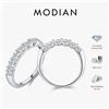 MODIAN D Colore VVS1 EX Rotondo Moissanite Anello in argento sterling 925 Eternity Bands Anelli Donne Fidanzamento di nozze Gioielli di lusso