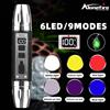 Alonefire Torcia LED 6-in-1 bianca e gialla UV 365nm/395nm con LCD, ricaricabile USB, per gioielli, pietre di giada, macchie di animali domestici, minerali, denaro, scorpioni