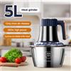 Betuyoo Tritacarne elettrici Frantoio per alimenti da 5 litri Affettatrice per verdure multifunzionale in acciaio inossidabile Processore Chopper Frullatori da cucina