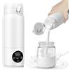 NONE Scaldabiberon Portatile da 500ml per Viaggi, Riscaldatore Elettrico Rapido per Latte Senza BPA, per Auto, Campeggio e Viaggi