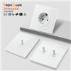 Depo Guye Interruttore a Parete Standard EU FR con Pannello in Vetro Bianco e Presa di Corrente Europea con Doppia Porta di Ricarica Rapida Type-C 20W
