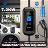 KOLANKY Caricatore domestico per veicoli elettrici Kolanky 32A 7KW Tipo 2 con app Tuya, timer da 1-15 ore per la programmazione del tempo di ricarica, lunghezza totale 5M