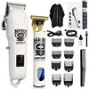 Largner Set Professionale LARGNER per Taglio e Rifinitura Capelli - Tosatrice Senza Fili con Display LED, Lama a T Zero-Gap