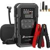 POPDEER Avviatore di Emergenza POPDEER PD-JA2 4000A con Compressore d'Aria da 160 PSI, Booster per Motori a Benzina 8.0L/Diesel 6.0L, Luce da 600LM e Power Bank, Ampio Schermo