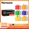 Humsienk Batteria LiFePO4 Humsienk 12V 200Ah, Batteria al Litio 12 Volt per Motore Elettrico 2560Wh con Protezione da Bassa Temperatura, Fino a 15000 Cicli Profondi, BMS Integrato da 250A per Nautica, Barche,
