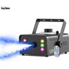 DayFlicker Macchina del Fumo DayFlicker 1500W per DJ, Palcoscenico, Discoteca, Feste, Concerti, Bar, Effetto Nebbia RGB 6 LED Multicolore con Telecomando