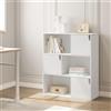 Eugad Libreria Bianca/Rovere Chiaro con 6 Cubi, Scaffale Verticale Organizzatore per Divisorio Stanza, Ufficio, Studio, Soggiorno