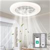 Orison Ventilatore da soffitto intelligente da 22,4 pollici con luce, montaggio a filo a basso profilo, controllo tramite app FanLamp Pro e telecomando, LED dimmerabile, 6 velocità, 7 pale silenziose