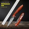 NONE SDOKEDC EDC Utensile da taglio pieghevole tascabile con lama in acciaio Damasco VG10 e manico in palissandro, attrezzo portatile per campeggio, pesca e uso quotidiano