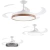 NONE Ventilatore da soffitto a 4 pale, LED 3 stili 102 cm, Ventilatore da soffitto Sparta rinforzato con pale trasparenti pieghevoli estensibili, Motore silenzioso 58W di potenza luminosa