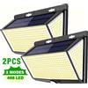 XIWANGFIRE Lampada Solare da Esterno con 100/468 LED, Sensore di Movimento, Impermeabile, per Giardino, Corridoio, Decorazione e Illuminazione d'Emergenza