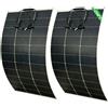 JINGYANGPV Pannelli Solari Monocristallini 250W (125W*2) per Impianti Fotovoltaici da Balcone, Moduli Solari per Caravan, Campeggio, Barche