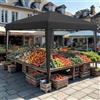 Vacclo Gazebo Pop-Up a Montaggio Rapido 3x3m, Tessuto Oxford 420D con Rivestimento in PU, Protezione Solare UPF 50+, Tenda Portatile Impermeabile per Picnic, Venditori Ambulanti, Campeggio, Spiaggia