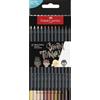 FABER-CASTELL - Set di matite colorate Black Edition da 12 pezzi | Matite colorate brillanti per carta chiara e scura con stesura morbida del colore, resistenti alla rottura ed ergonomiche