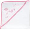 Chicco Asciugamano da bagno con cappuccio, tessuto picchetto con ricamo di piccole lumache, materiali di alta qualità, 100% cotone, 0 mesi e +, rosa