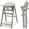 kk Kinderkraft Kinderkraft TINO Seggiolone 3 in 1, Regolabile, Cintura di Sicurezza a 5 Punti, Vassoio Rimovibile, Facile da Pulire, Pieghevole, Adatto a Bambini e Adulti, Beige
