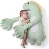 Cylosyn Cuscino per carezze per bambini, Aiuto per dormire a forma di dinosauro con timer a tocco delicato, Cuscino lenitivo intelligente per neonati, Verde