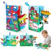 Lypsochaat Libri di Stoffa Neonati 0-6 Mesi 2 Pezzi, Libri Sensoriali Neonato Giocattoli Educativi, Libro Sensoriale Tattile per Tummy Time 0 6 12 Mesi Regalo Neonato Maschio Femmina(Dinosauri e Fattoria)