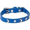 Generisch Collare per gatti adatto per ragazzi e ragazze, con fascia elastica, stella luna, fibbia regolabile, collare adatto per gatti piccoli e grandi, misura 20,3-30,5 cm (BU1, 27,5 cm)