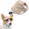 Psxixjsm Berretto da baseball regolabile con fori per le orecchie, cappello da sole per cuccioli e gatti, visiera da viaggio per cani di taglia piccola e media