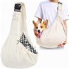 Forhome Borsa da Viaggio per Cani, Marsupio cane taglia piccola, Pieghevole, Regolabile ad alta capacità, per Cane/Gatto Fino a 7.5 KG, per Viaggio, Ciclismo, Passeggiata (Riso bianco)