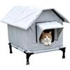 Lizeboyi Cuccia Per Gatti Da Esterno Impermeabile Doppia Porta Isolata Con Tettoia | Rifugio Invernale Gatti Outdoor Adatto A Stalla Terrazza Giardino Cortile Balcone Cani Di Piccola Taglia Cuccioli