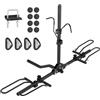 VEVOR Portabici con Gancio di Traino, Stile Piattaforma per max. 2 Biciclette, Portata 80Libbre, Gancio di Traino per Ricevitore1,25/2 Pollici, Portabici Pieghevole per Auto, SUV, Camion, Camper,