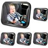 Vinabo Specchio per auto per bambini, infrangibile, specchio per auto regolabile a 360°, specchietto posteriore per bambini, adatto per tutti i tipi di poggiatesta (Confezione da 5)