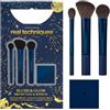 Real Techniques 4-Piece Blush & Glow Brush Trio & Mirror Sculpting & Defining Makeup Tools Limited Edition Holiday Gift Set