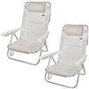 Aktive 62254 - Confezione da 2 sedie pieghevoli multiposizione per spiaggia, giardino, terrazza o campeggio, 5 posizioni diverse | Altezza 21 cm, misure 48x46x84 cm