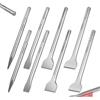 GEINXURN SDS MAX - Set di 7 scalpelli per muratura, punta in acciaio 40Cr, piatti, larghi, piegati per rimozione di pavimenti in cemento, pietra, piastrelle