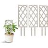 Nikou 3 Pezzi Traliccio per Rampicanti, Supporto per Piante in Legno 30 cm | Sostegno per Piante in Vaso, Creatività Design a Griglia, Spazio di Crescita, per Fiori da interni, Colore Naturale