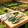 Generic Set di tre attrezzi da giardinaggio leggeri, con manici in plastica antiscivolo traspiranti, adatti per la movimentazione di terreni sciolti in vasi per piante.