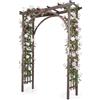 HOMASIS Arco da Giardino in Legno, Marrone | Non Porta | 160 x 60 x 216 cm | Pergolato da Giardino per Piante Rampicanti, Arco Decorativo per Matrimoni, Feste e Cerimonie
