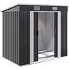 GARDEBRUK Casetta per Attrezzi da Giardino 200x125x180cm Fondamenta 2m² | Capanno Giardino, Metallo, XXL, Antracite, Porta Scorrevole, Lamiera Acciaio, 4 Ganci, Giardinaggio, Esterno, Resistente