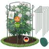 TTL GARDEN Supporto per arbusti, 160 cm x 40 cm, set da 5 pezzi + nastro in , supporto per piante in acciaio inossidabile rivestito in plastica, supporto per piante, supporto per fiori, ortensie, rose