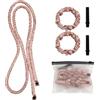 DTDULL Bigodino Lungo per Boccoli Senza Calore in Raso Rosa, Curler per Capelli Mossi e Voluminosi, Set con Bigodino Morbido per Dormire e 2 Scrunchies per Capelli Seta, Hair Curler per Onde Naturali