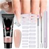 Cutiolly Kit Acrygel Unghie Completo,Kit Polygel Unghie,Polygel per Unghies,Poly Nail Gel Acrilico,Gel Extension per Unghies per Principianti e Professionisti Manicure da Salone