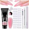 Cutiolly Kit Acrygel Unghie Completo,Kit Polygel Unghie,Polygel per Unghies,Poly Nail Gel Acrilico,Gel Extension per Unghies per Principianti e Professionisti Manicure da Salone (Rosa)