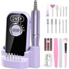 Urbuti - Lima elettrica per unghie, 45000 giri/min, professionale, per unghie acriliche e gel, set ricaricabile per manicure e pedicure con 12 punte, display LCD, set di lime per unghie per saloni di