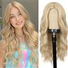 Wenweo Parrucca da donna bionda lunga - look naturale per Halloween, Carnevale, Carnevale, Masquerade, Cosplay e feste, fino alla vita, elegante parrucca per costume (bionda)