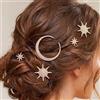 IYOU Fermagli per capelli con strass a forma di luna Forcine per capelli a forma di stella Forcine con cristalli Accessori per capelli da sposa per donna (confezione da 5)
