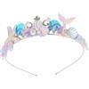 Healvian Diadema Sirena Coda, Metallo, per Bambina, Cosplay e Foto | Decorazione Chioma Scintillante, Conchiglie e Cristalli, Accessorio per Sirenetta, Comoda da Indossare